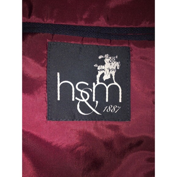 Hart Schaffner Marx Pewter Buttons Blue Blazer Wool Sport Coat Jacket Size 44L - Picture 11 of 13